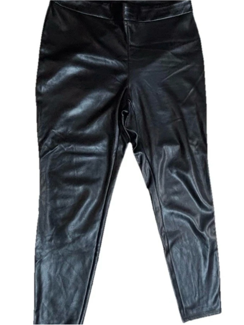 Bar III Women’s Black Faux Leather Leggings Pants XL Skinny Stretch Chic